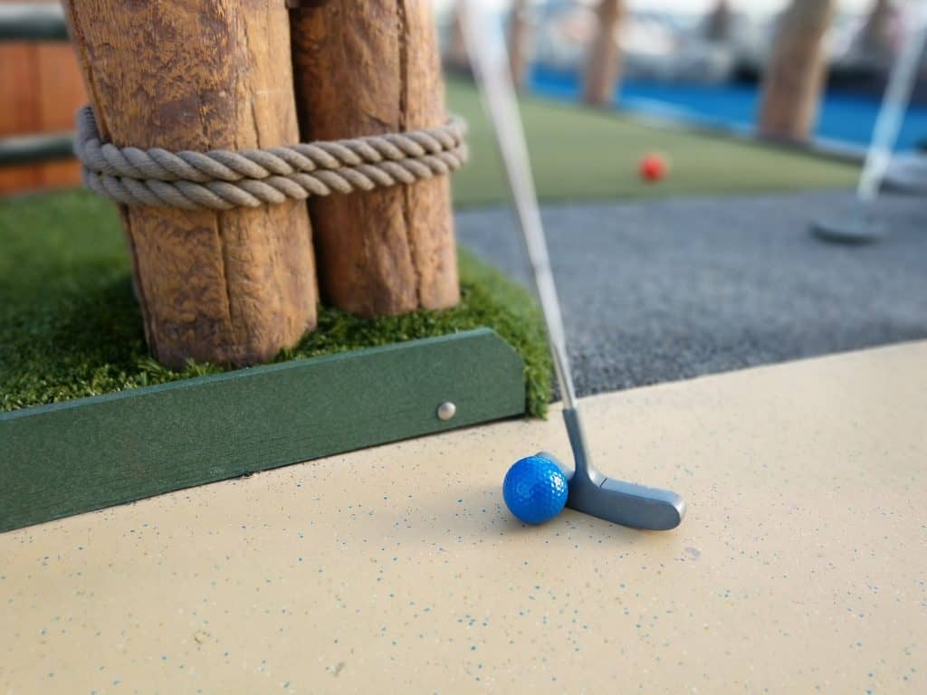 mini golf club and ball