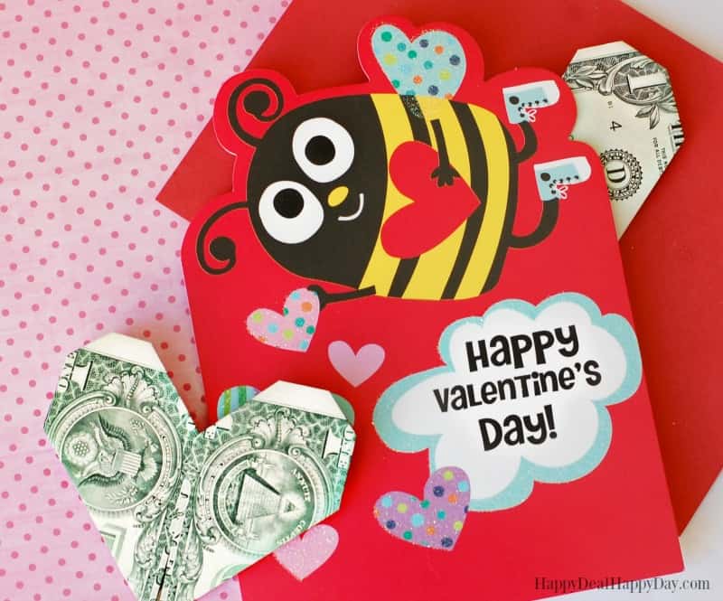 heart origami cash cute valentine idea for college students