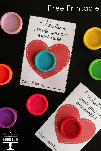 I think you are a-doh-able play-doh printable cute valentine idea for toddlers