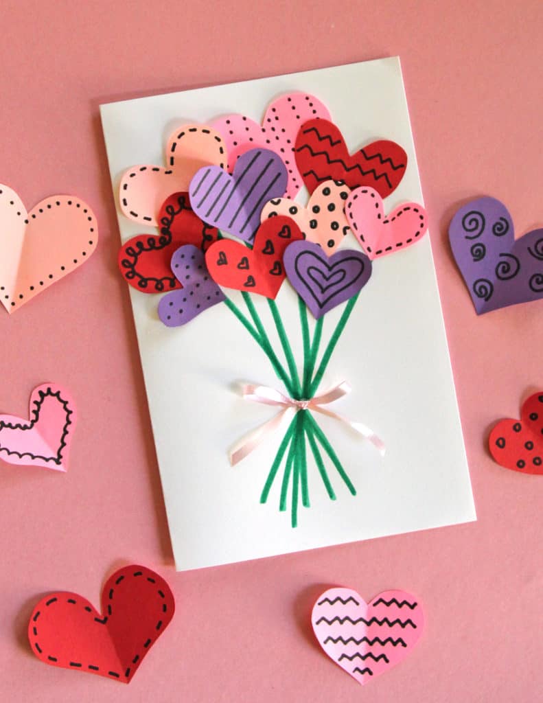 handmade heart bouquet card cute valentine idea for husband