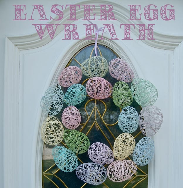 yarn easter egg wreath diy easter decorations